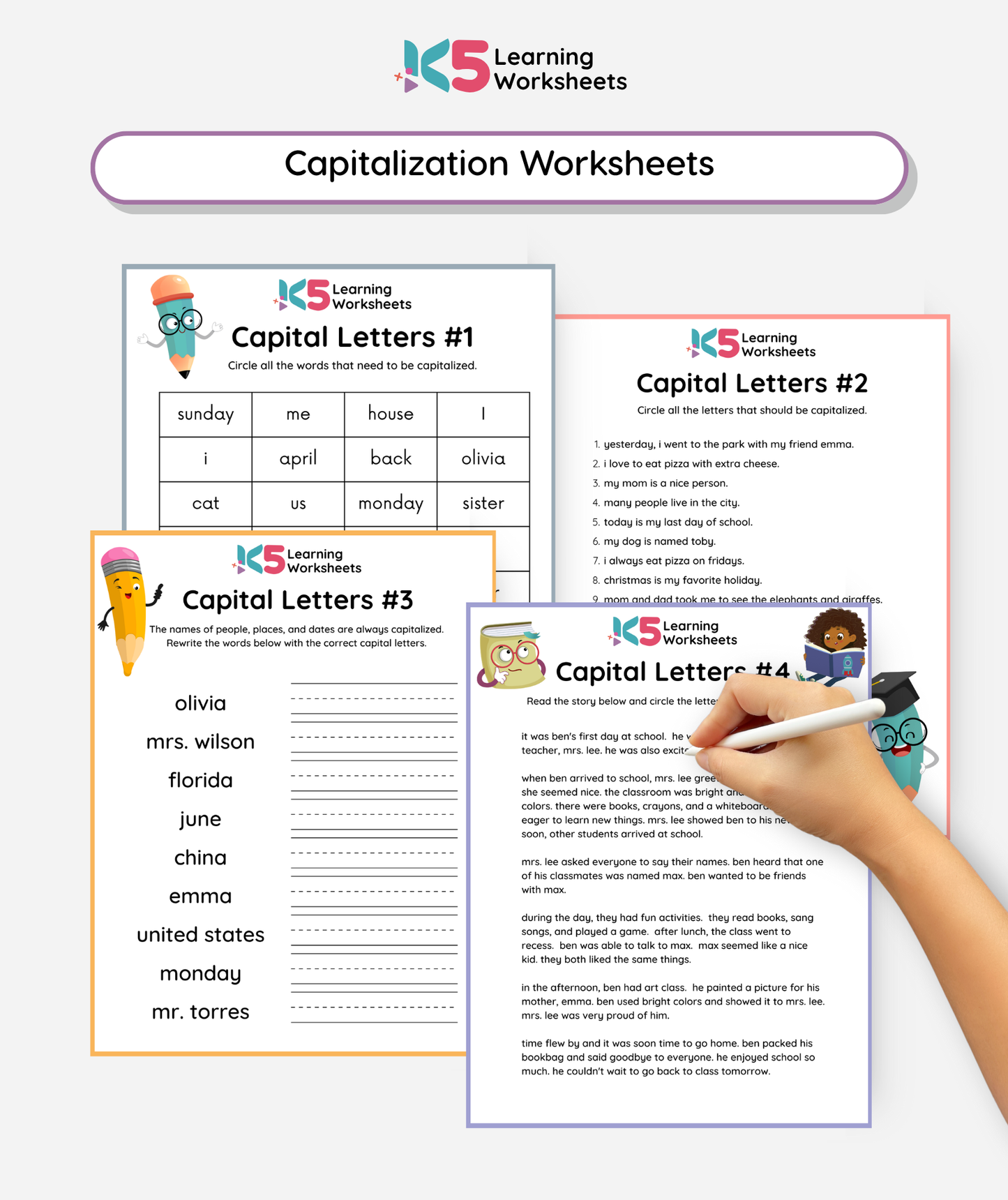 Capitalization Worksheets