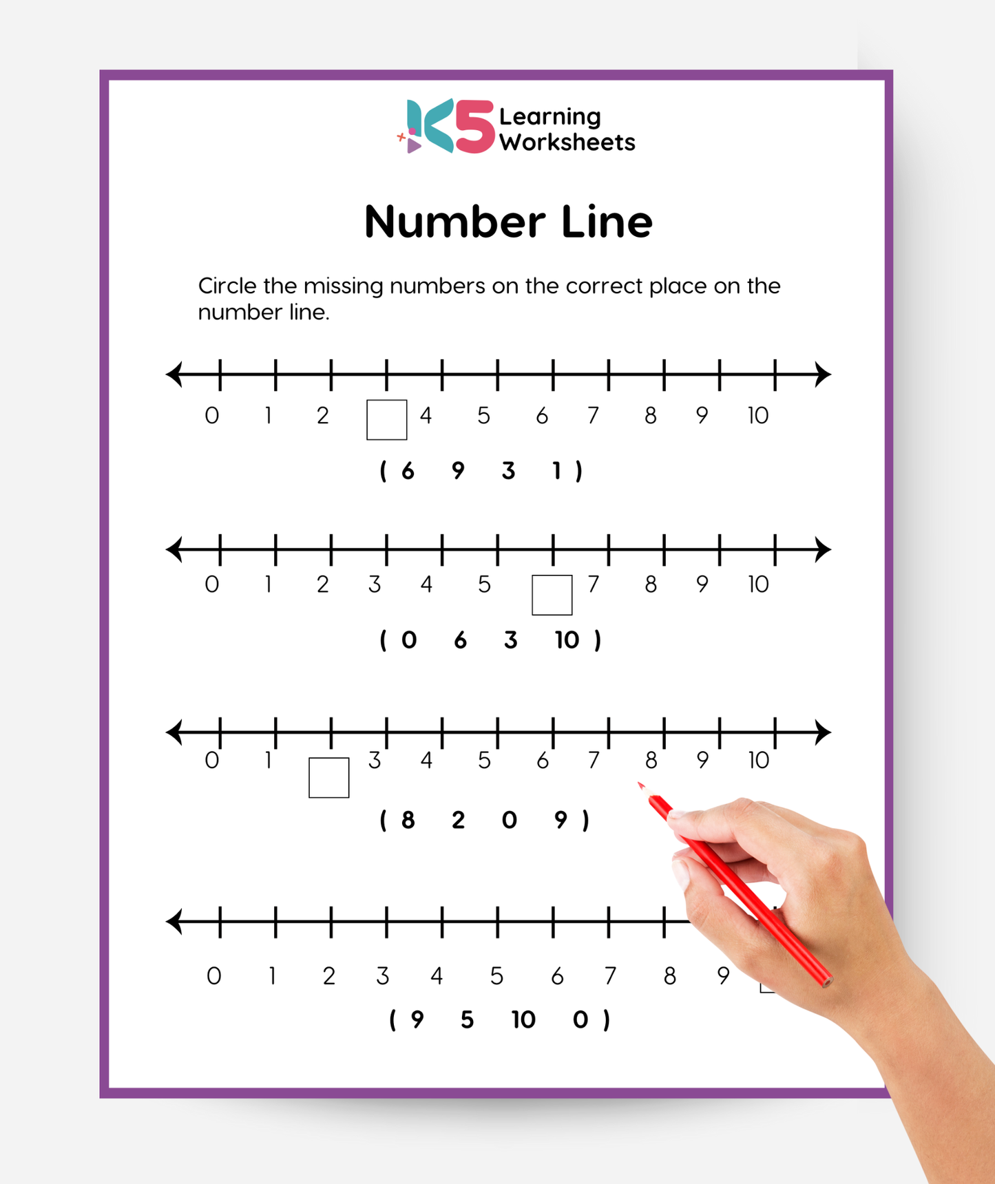 Number Line Worksheet