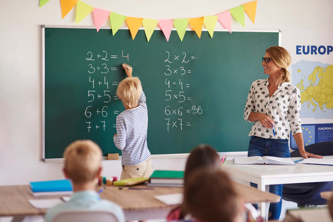a teacher making math fun for her students