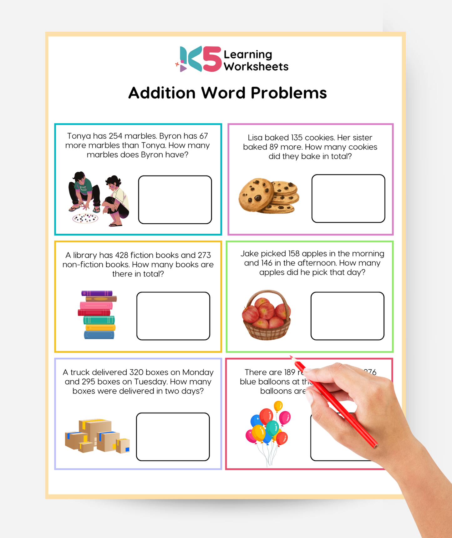 Addition and Subtraction Word Problems Worksheets