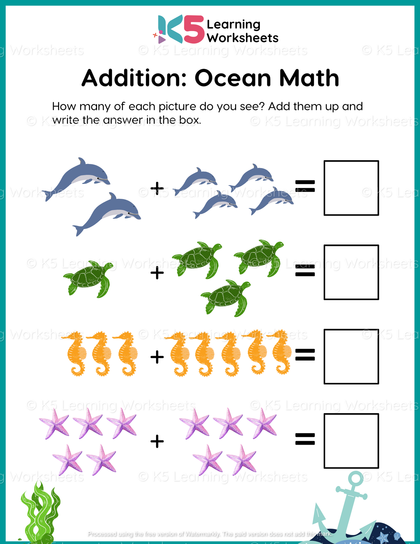 Ocean Math Addition