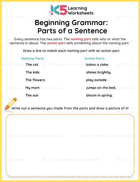 Beginning Grammar: Parts Of A Sentence