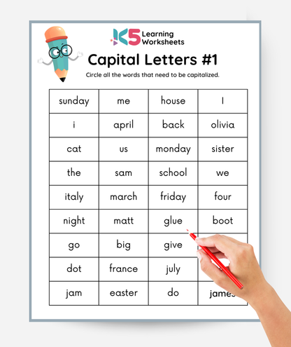 Capitalization Worksheets