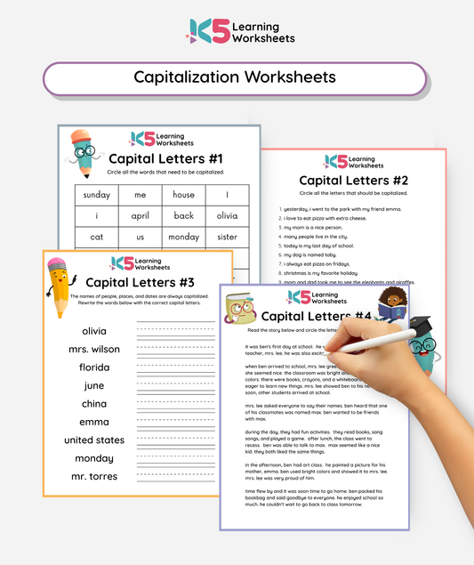 Capitalization Worksheets