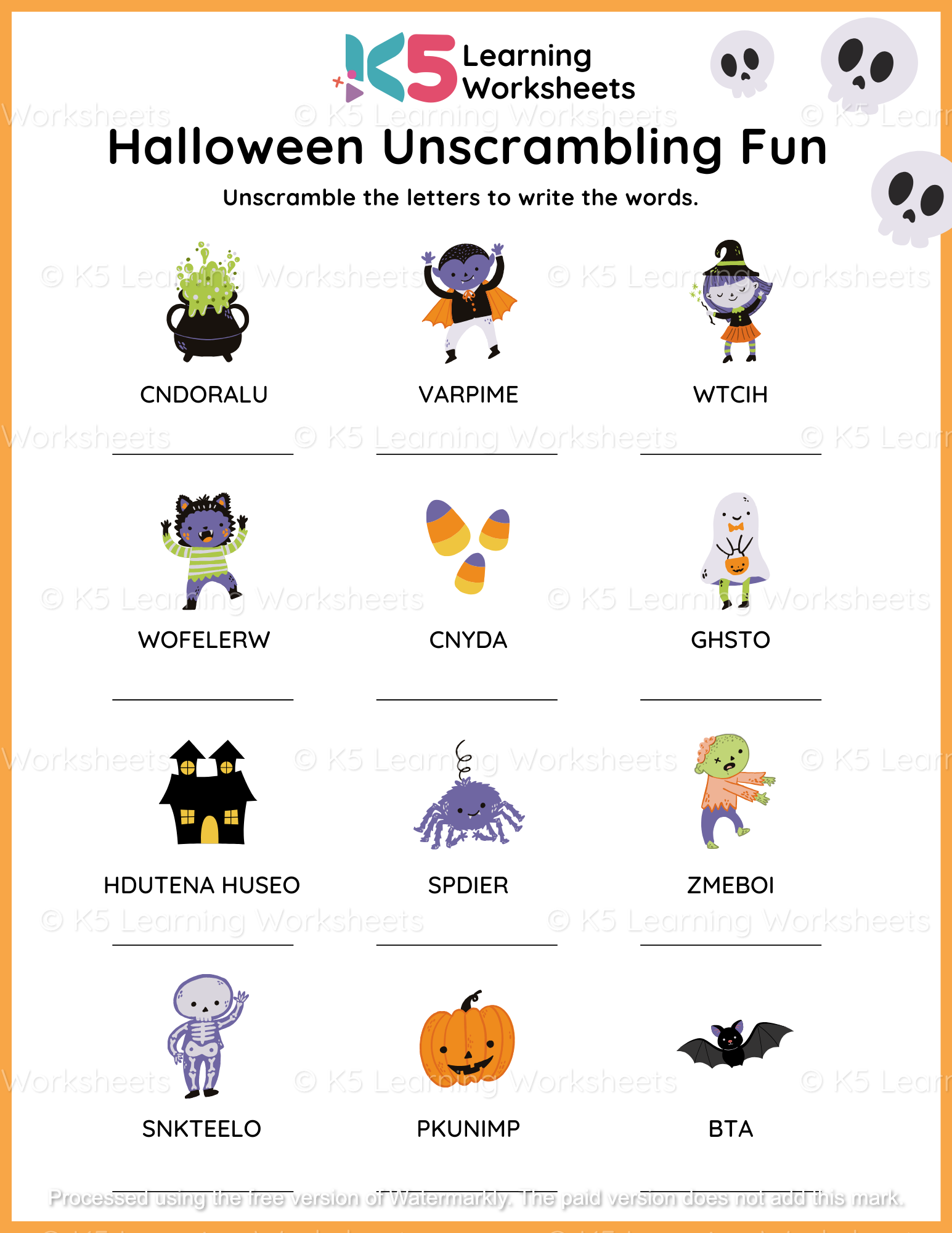 Halloween Unscrambling Fun