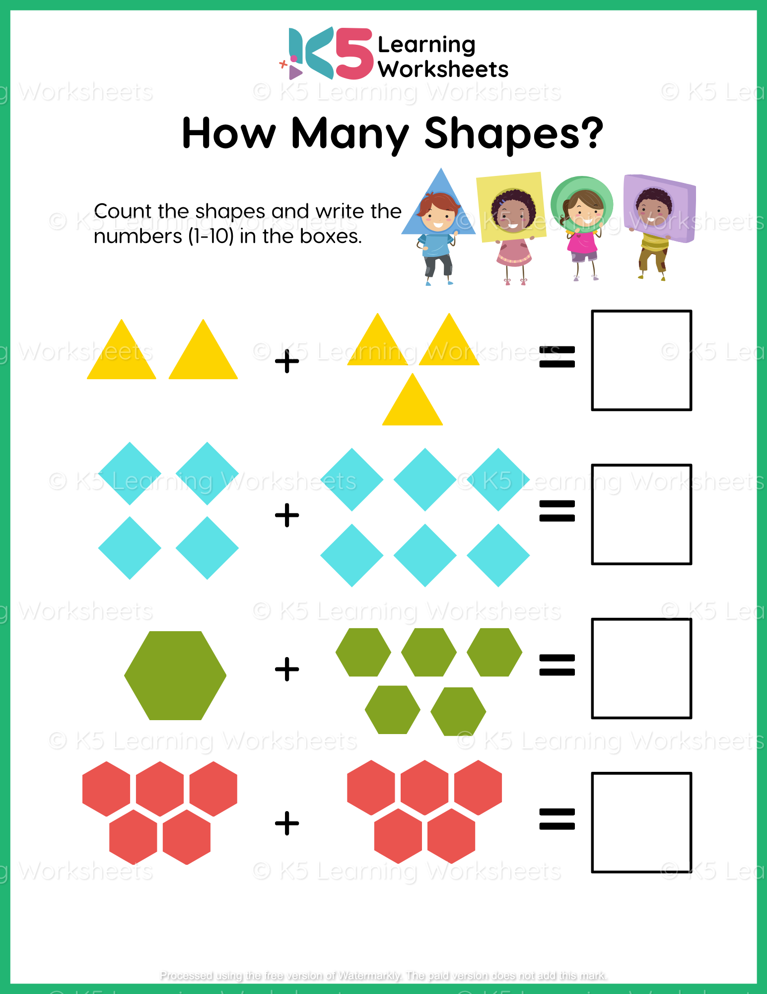 How Many Shapes? Math Worksheets