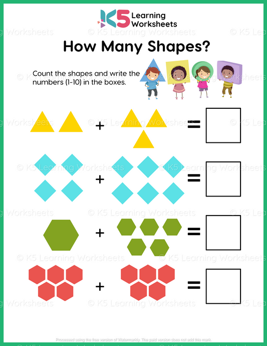 How Many Shapes? Math Worksheets