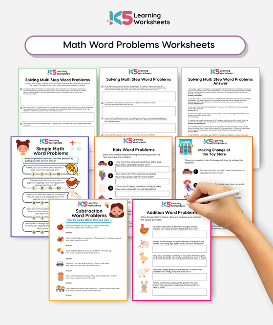 Math Word Problems Worksheets