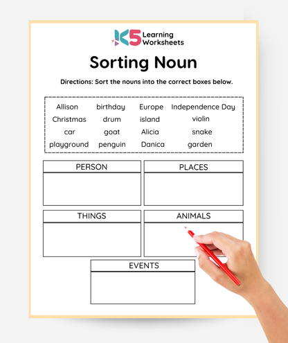 Noun Worksheets