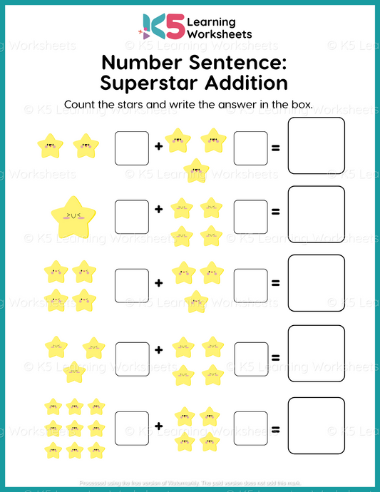 Number Sentence Superstar Addition