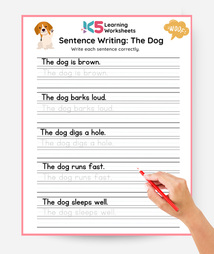 Sentence Writing Worksheet