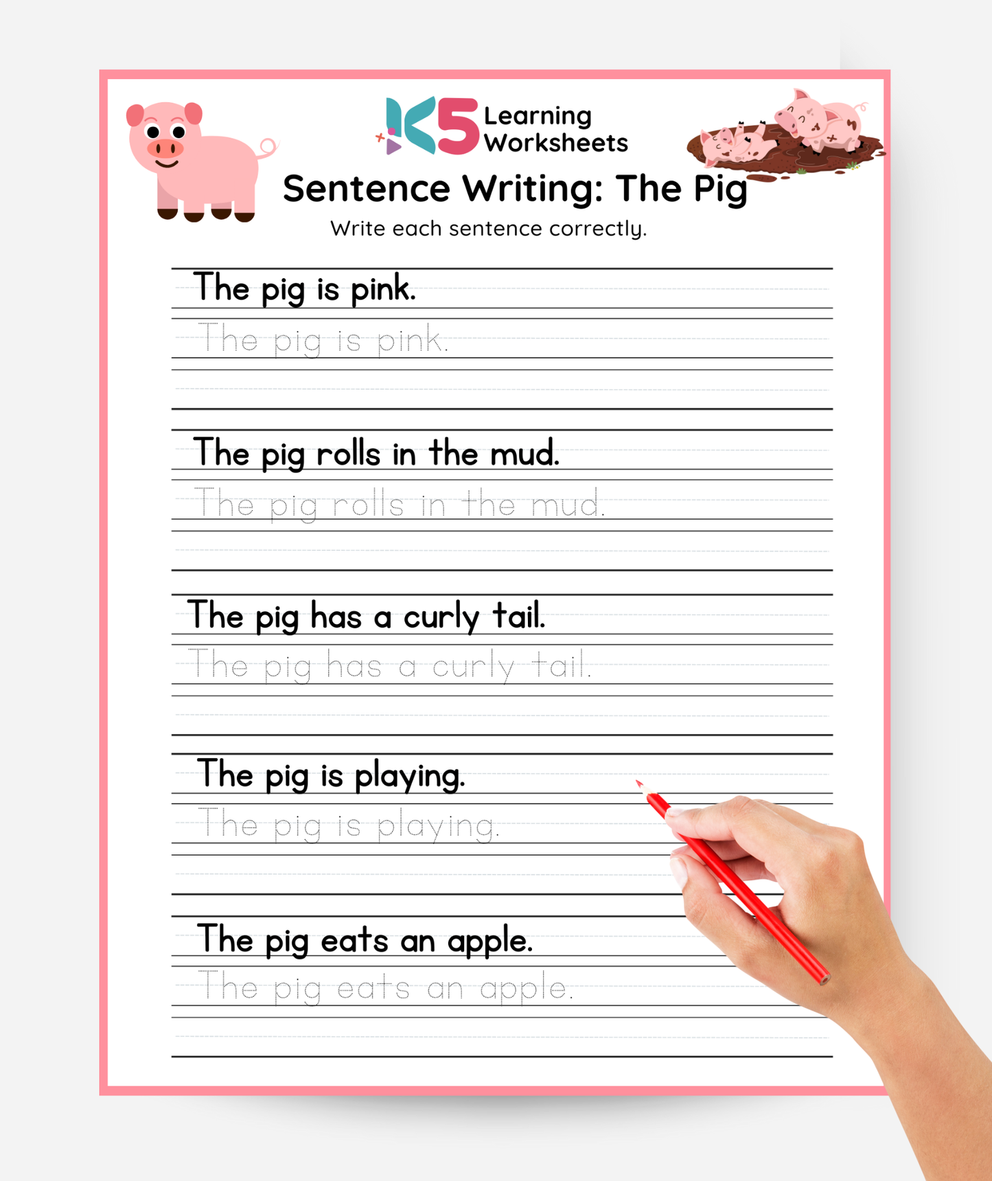 Sentence Writing Worksheet