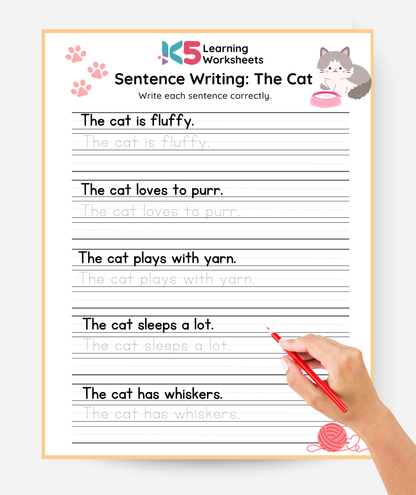 Sentence Writing Worksheet