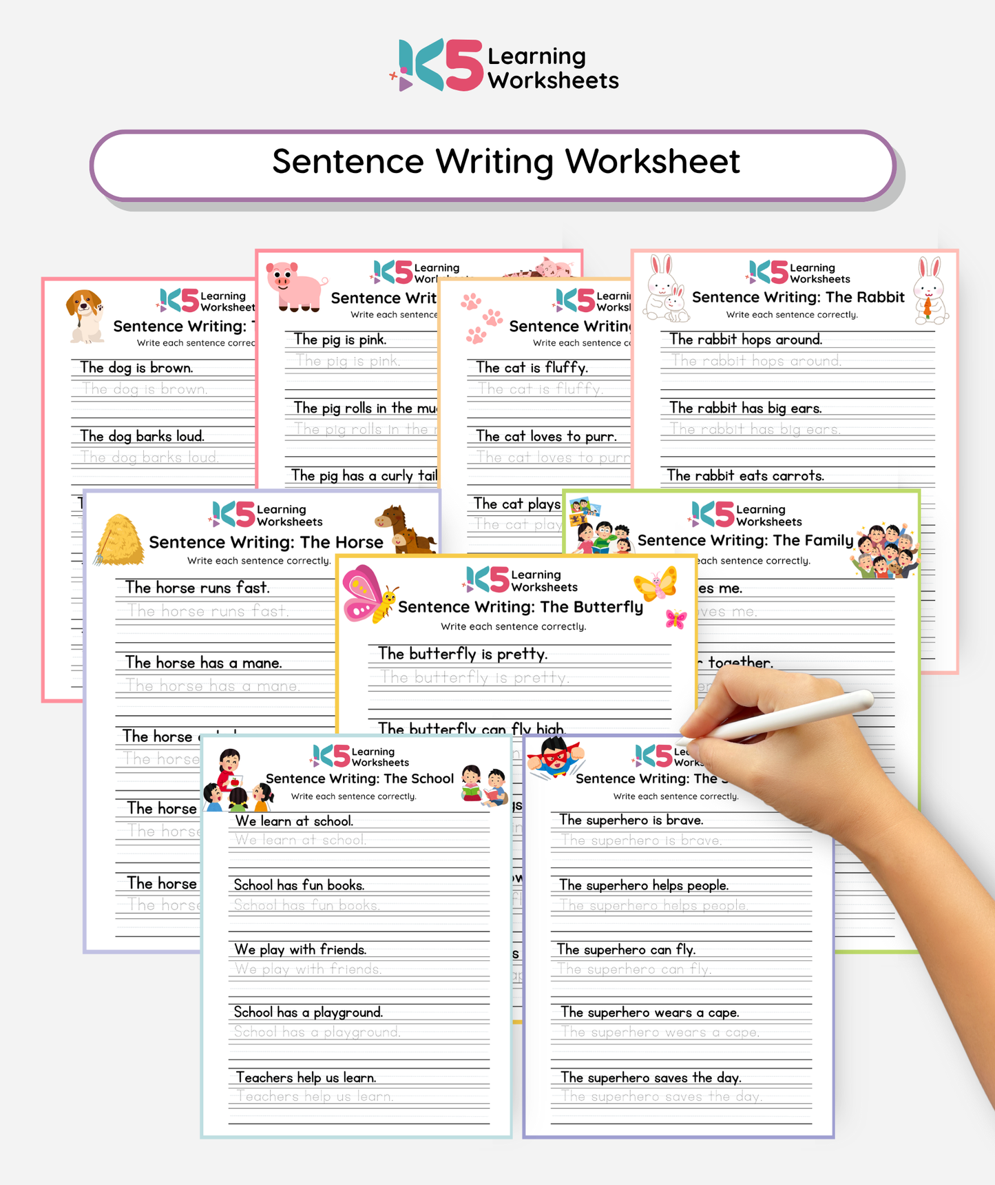 Sentence Writing Worksheet