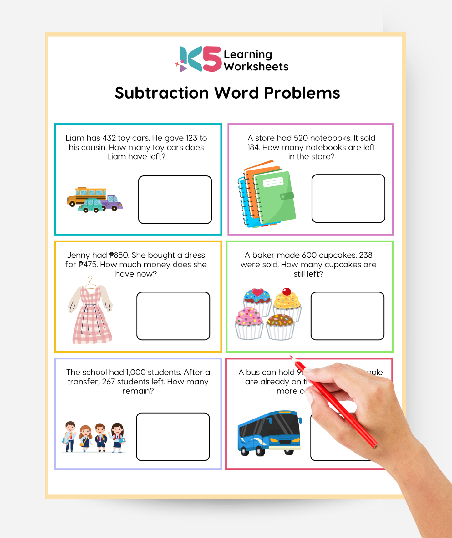Addition and Subtraction Word Problems Worksheets